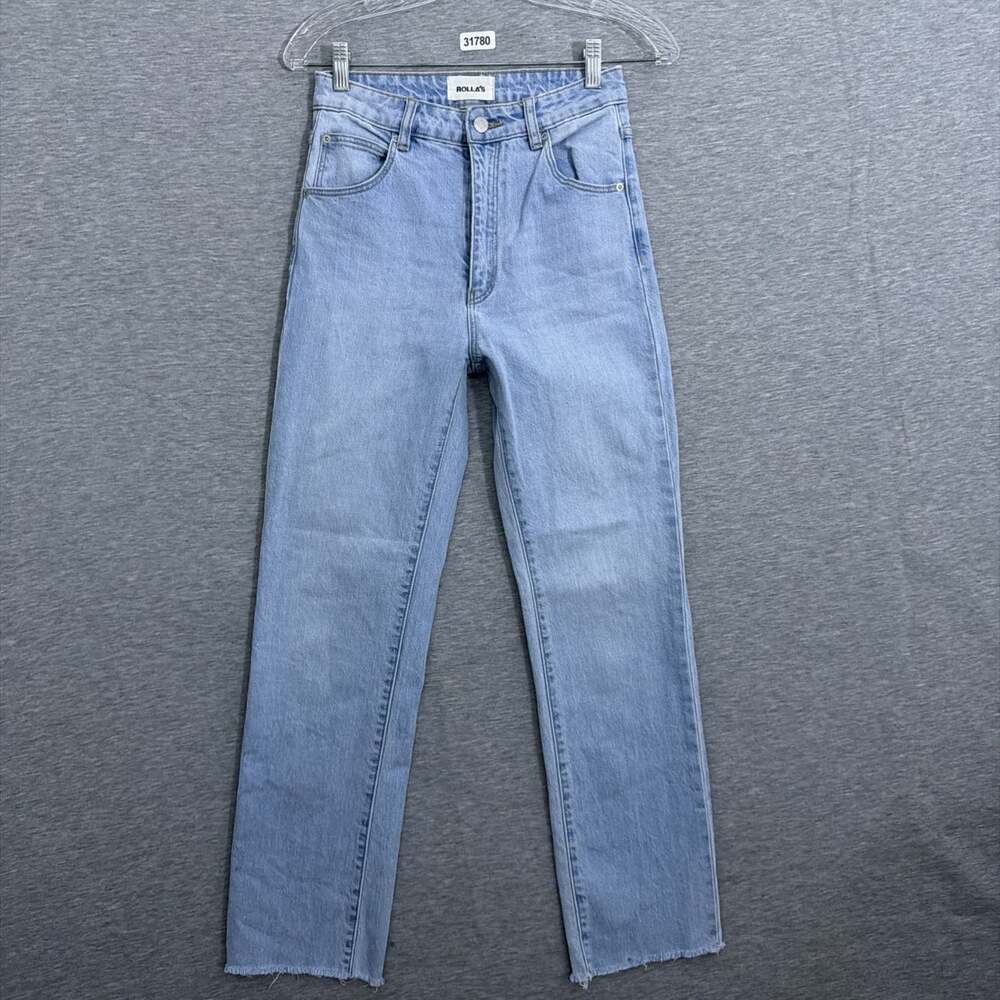 Rollas Womens Size 26 Original High Rise Straight Leg Light Wash Denim Jeans